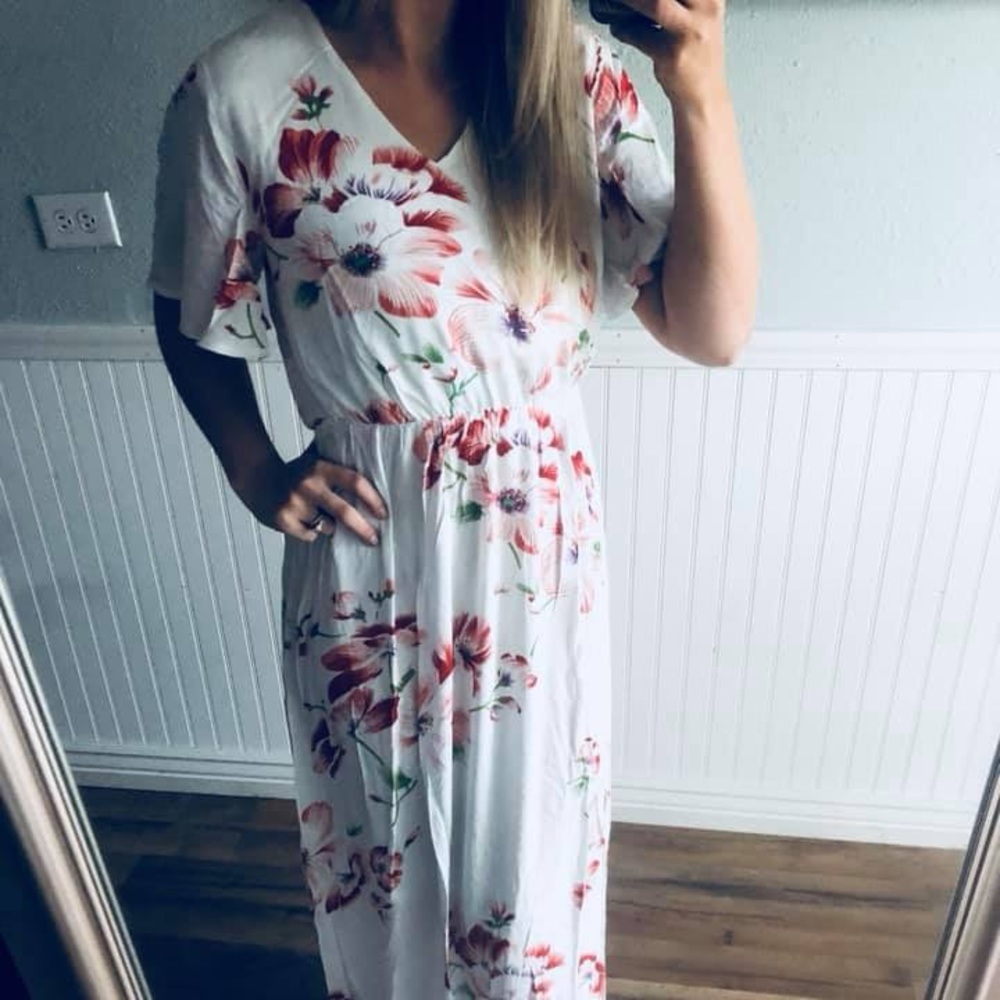 White floral dress